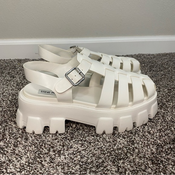 Steve Madden Echo Platform Fisherman Sandals Chunky White Women’s 10 - Picture 1 of 8